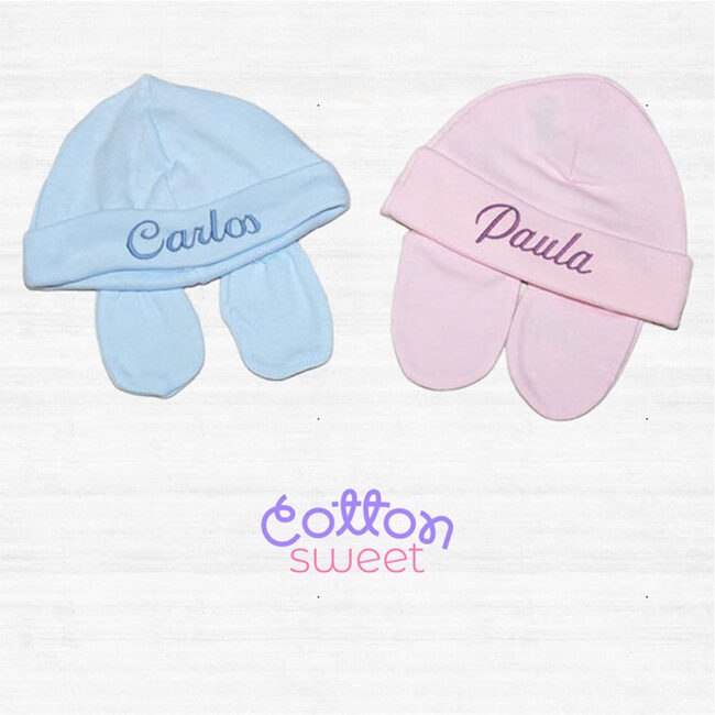 Gorrito Manoplas Recién Nacido Personalizado Gorrito Manoplas Recién Nacido Personalizado
