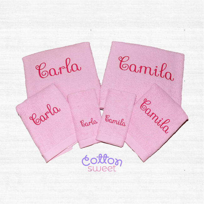Toallas personalizadas bordadas con nombre para niñas