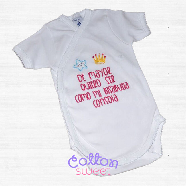 Body original bebé bordado frase personalizada Body original bebé bordado frase personalizada