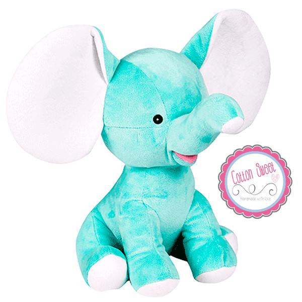Peluche personalizado Elefantito Dumbo Verde Agua Peluche personalizado Elefantito Dumbo Verde Agua