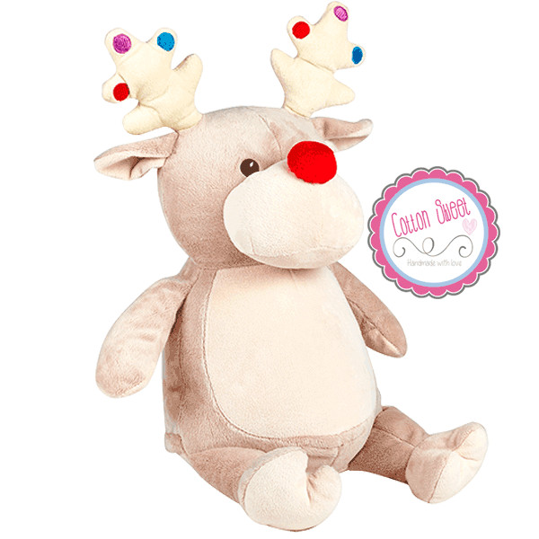 Peluche personalizado de Navidad Reno Gris Peluche personalizado de Navidad Reno Gris