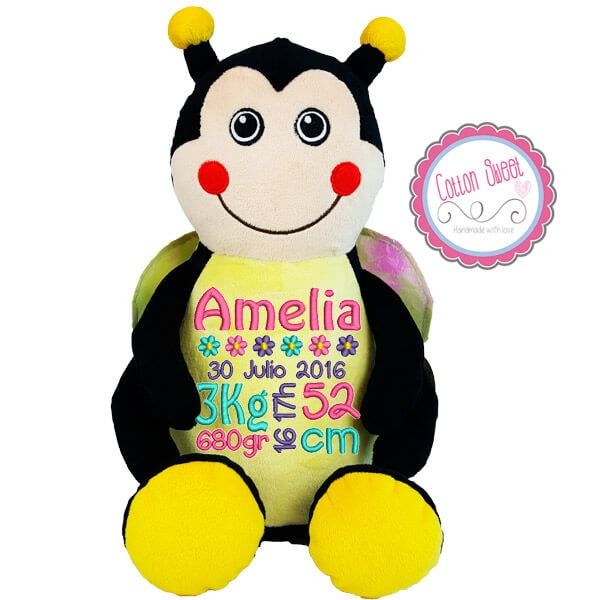 Peluche personalizado mensaje bordado Abeja Peluche personalizado mensaje bordado Abeja