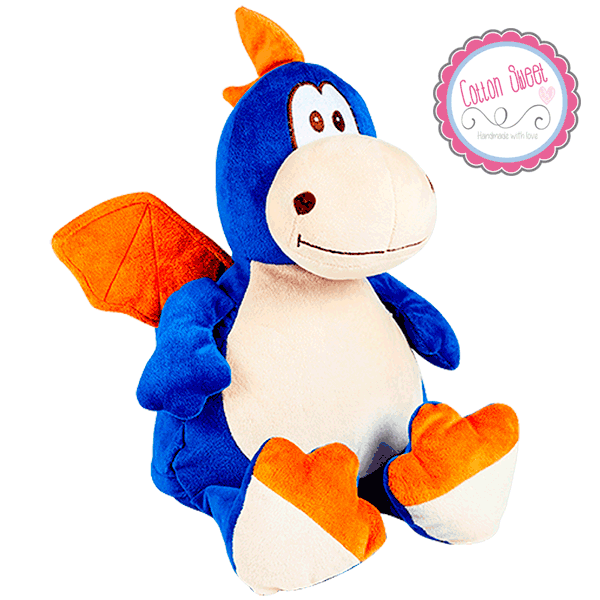 Peluche personalizado mensaje bordado Dragón Azul
