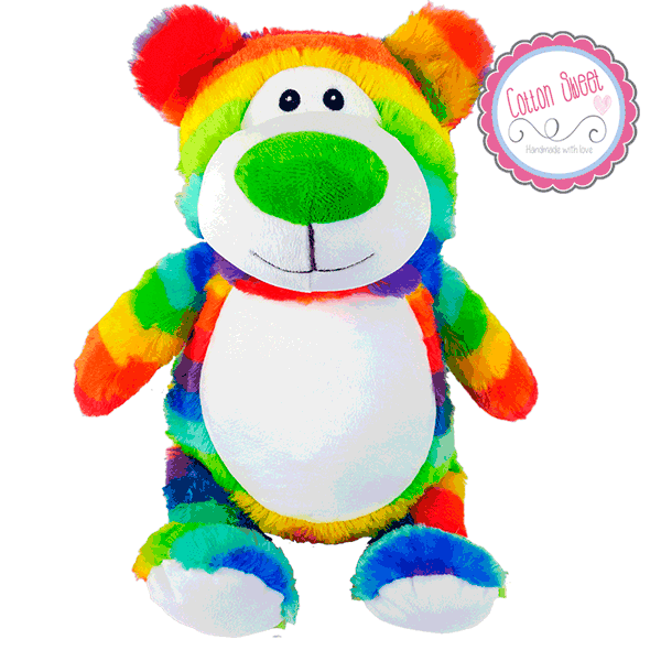 Peluche personalizado mensaje bordado Osito Arcoiris Peluche personalizado mensaje bordado Osito Arcoiris
