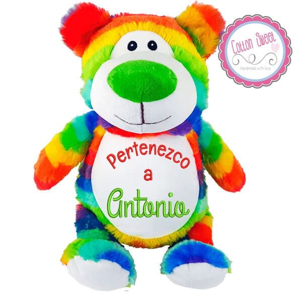 Peluche personalizado mensaje bordado Osito Arcoiris Peluche personalizado mensaje bordado Osito Arcoiris