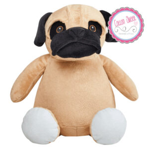 Peluche personalizado mensaje bordado Pug Peluche personalizado mensaje bordado Pug