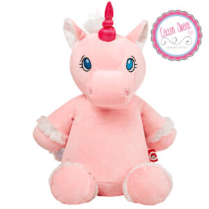 Peluche personalizado mensaje bordado Unicornio Rosa