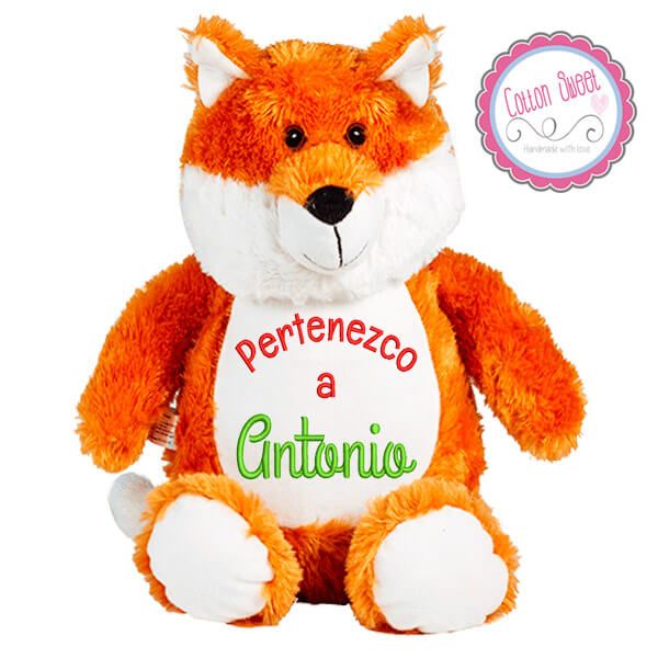 Peluche personalizado mensaje bordado Zorro