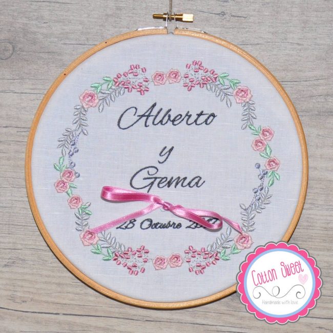 Bastidor Alianzas Bordado Personalizado Rosas_2