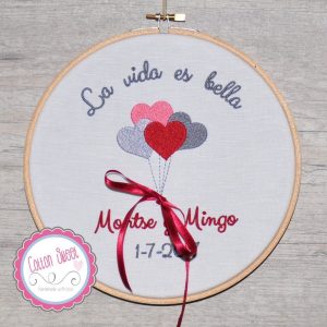 Bastidor Alianzas Bordado Personalizado Globos Bastidor Alianzas Bordado Personalizado Globos