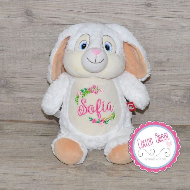 Peluche Personalizado Cubbie Conejito Flores Peluche Personalizado Cubbie Conejito Flores