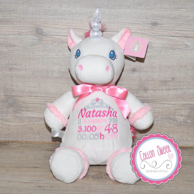 Peluche Personalizado Cubbie Unicornio Nacimiento Peluche Personalizado Cubbie Unicornio Nacimiento