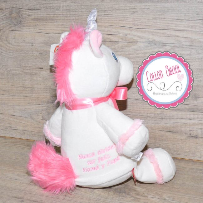 Peluche Personalizado Cubbie Unicornio Trasera Dedicatoria Peluche Personalizado Cubbie Unicornio Trasera Dedicatoria