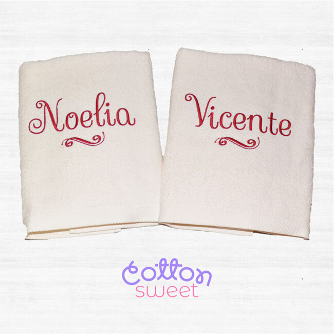 Toallas bordadas para parejas color beige Toallas bordadas para parejas color beige