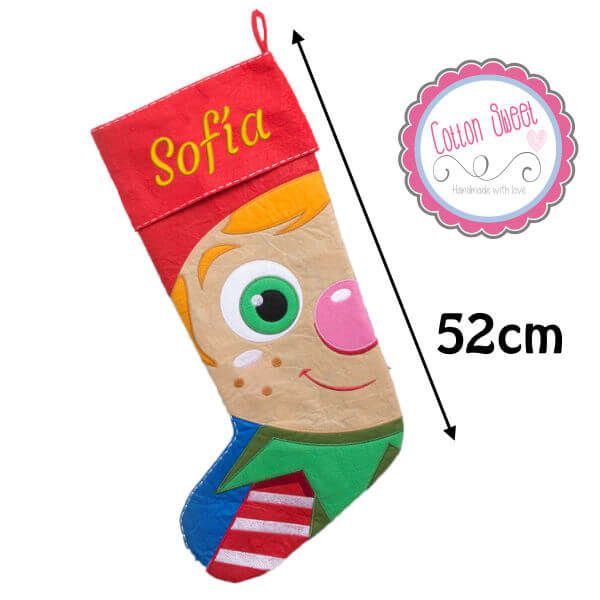 calcetin-navidad-personalizado-nombre-gnomo-tamaño