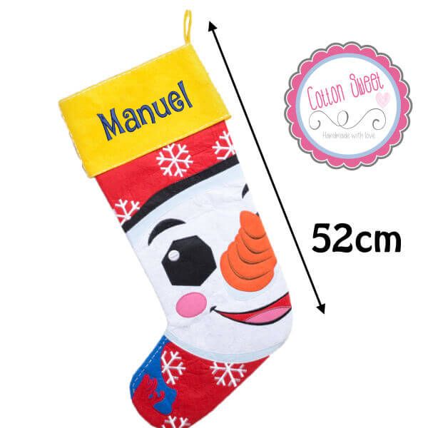 calcetin-navidad-personalizado-nombre-muneco-nieve-tamano