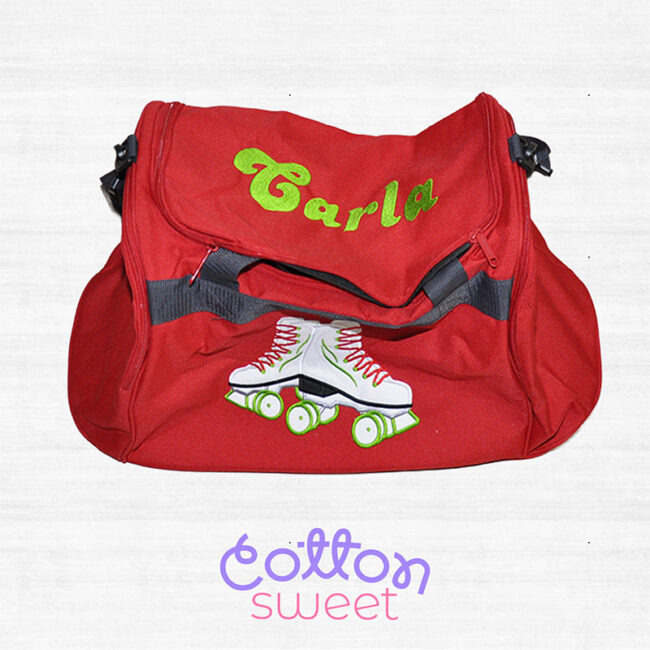 Bolsa de patijaje artístico personalizada para niña roja Bolsa de patijaje artístico personalizada para niña roja