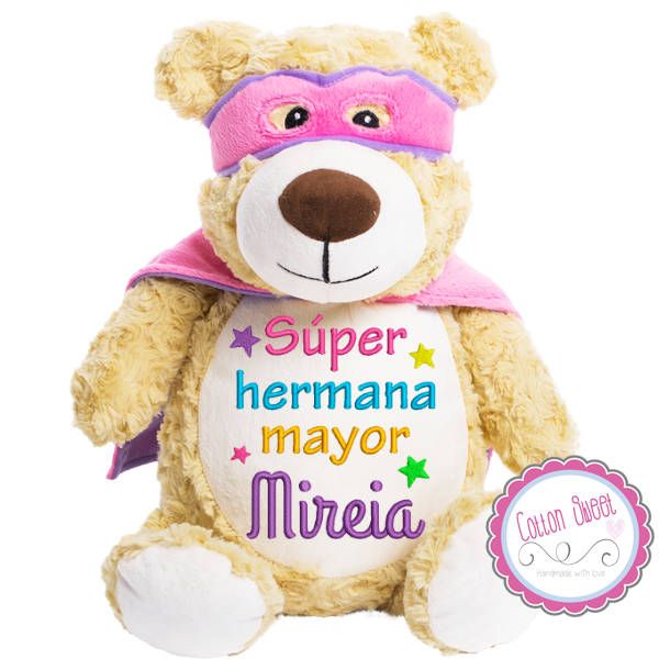 Peluche-personalizado⠀frase-cubbie-osito-superheroe-rosa Peluche-personalizado⠀frase-osito-superheroe-rosa
