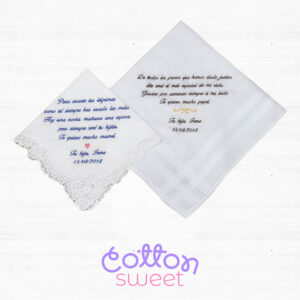 Pañuelo bordado personalizado para boda padre y madre Pañuelo bordado personalizado para boda padre y madre