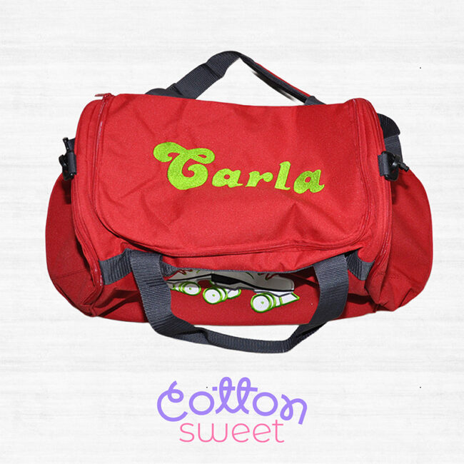 Bolsa roja patinaje artístico nombre personalizado Bolsa patinaje artístico ruedas personalizada para niña